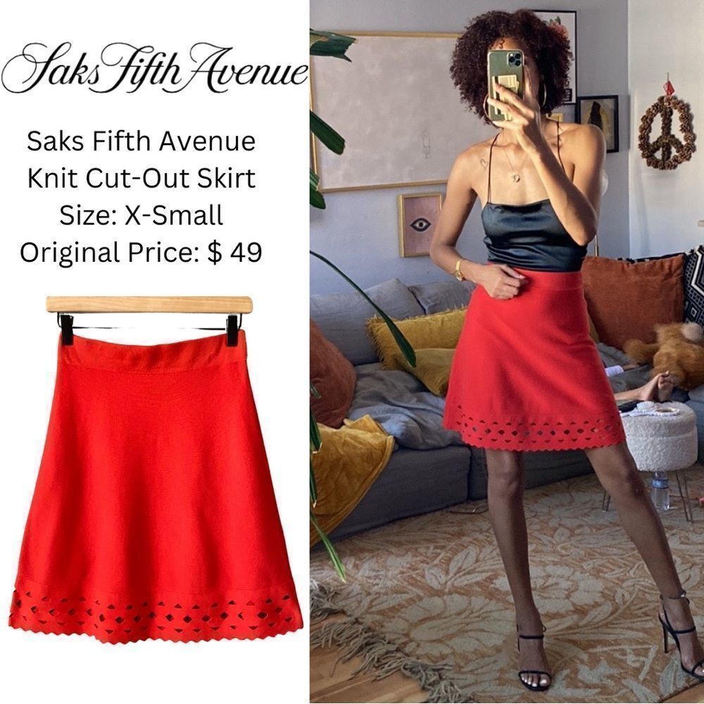 Saks Fifth Avenue Knit Cut-Out Skirt